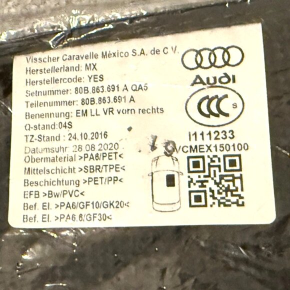 Audi Q5 Genuine Factory OEM Carpet Floor Mats 2018 - 2024 Set of 4 Front Rear - Picture 4 of 7